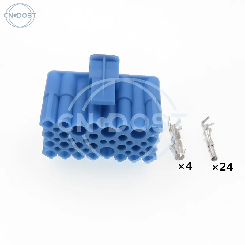 1 Set 28 Pin Auto Cable Harness Terminal Composite Connector AC Assembly Blue Automotive Socket Automobile Accessories