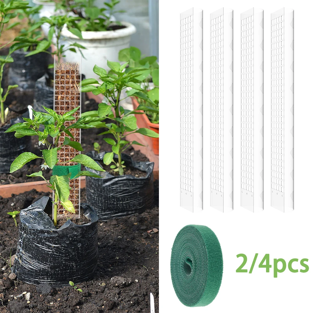 

2/4Pcs Plants Moss Pole Plastic Support Transparent Reusable Indoor Potted Sticks Train Creepe Plant to Grow Upward For Garden