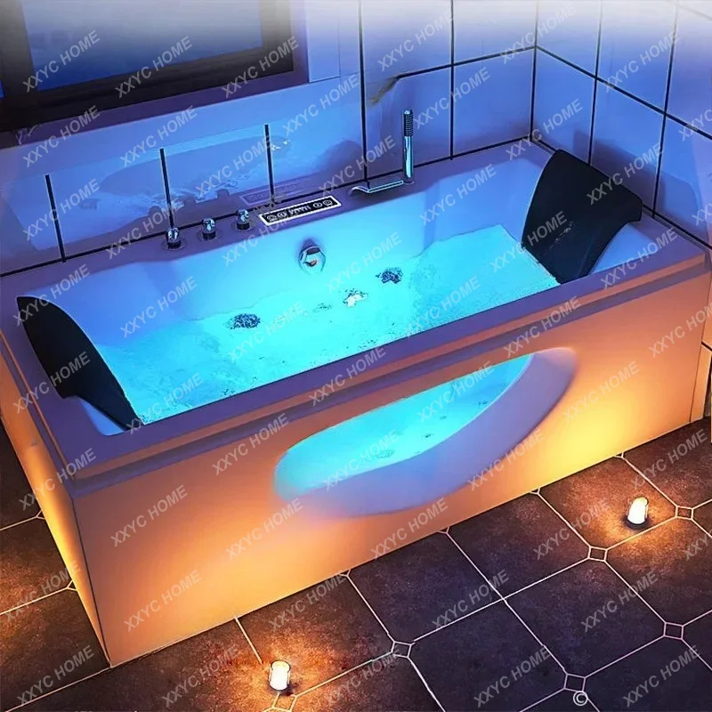 

L Square Waterfall Bathtub, Couple Design Surfing Adult Home Bathtub Massage Acrylic Constant Temperature Heating Bathtub