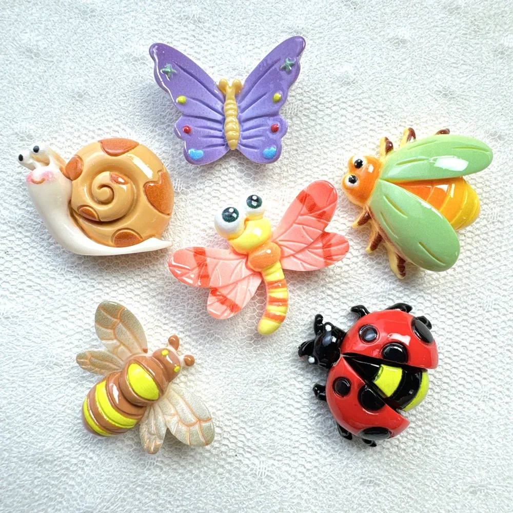 

Cute Insects Resin Flatback Cabochon Miniature DIY Decal for Phone Case Decoration Crocs Charm Fridge Magnet Scrapbooking Craft
