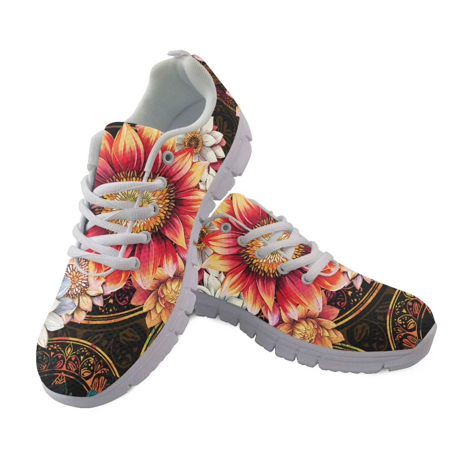 Coloranimal Floral Print Mesh & EVA Sole Women Running Walking Shoes Lightweight Athletic Trainers for Mens 2026 New