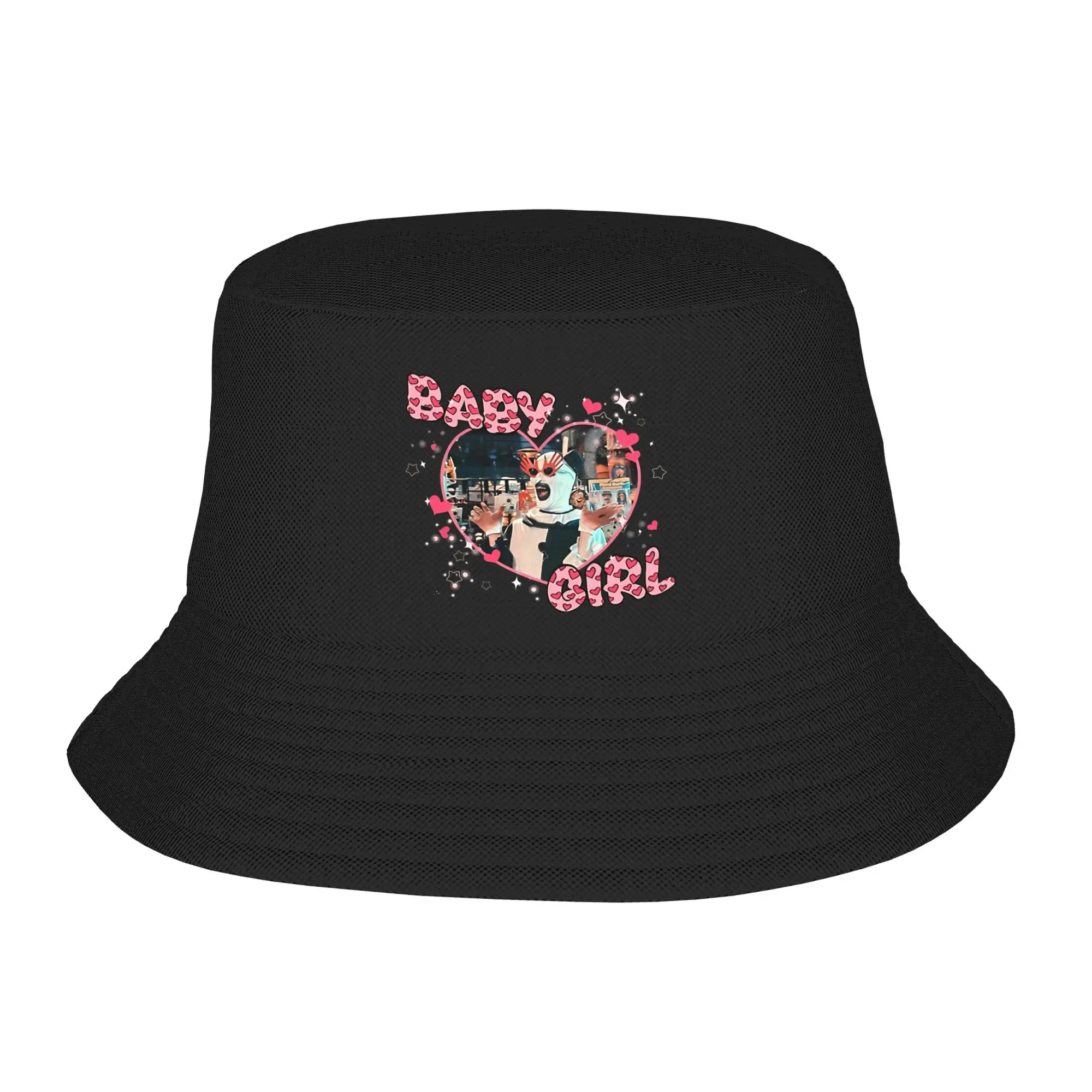 Baby Girl Art  Bucket Hat Summer Terrifier Vintage Fisherman Hats For Unisex Soft Fold Travel Hiking Caps Outdoor Sun Hats