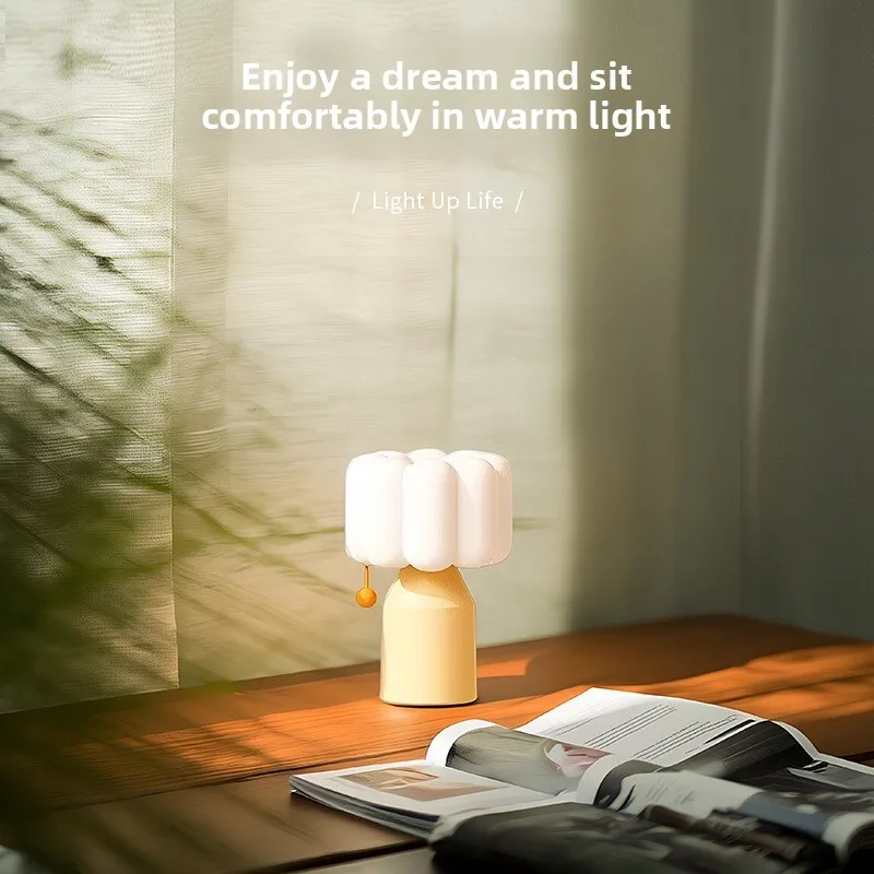 جديد كريم نمط السرير غرفة نوم الراقية الجدول النوم مصباح عالية القيمة ليلة ضوء جو مصباح هدية عيد ميلاد