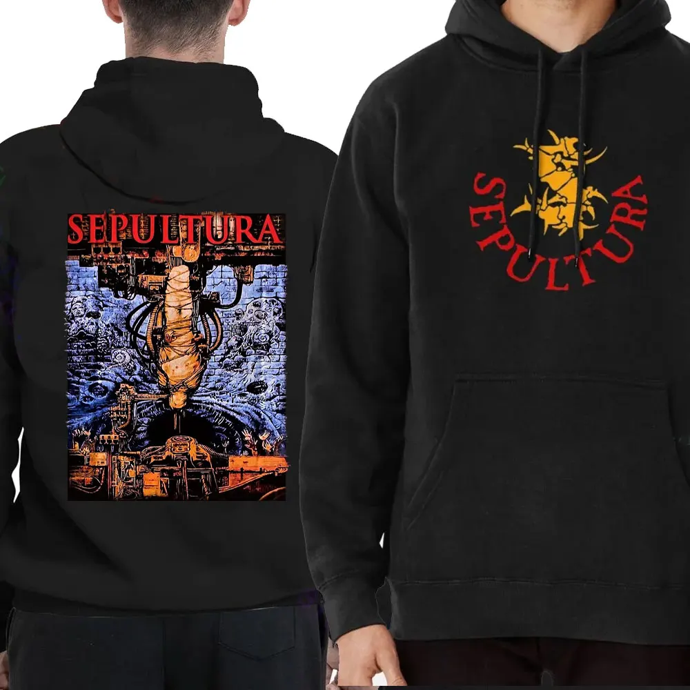 New in Sepultura Logo Hoodie Men Sweater Sepultura Roots Band Music Derrick Green Women Teenage Oversized Pullover Men Clothing