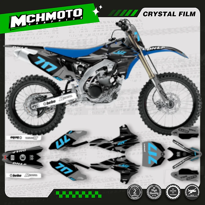 

MCHMFG Full Set Motorcycle Graphics Decal Stickers Kits For YAMAHA 2010 2011 2012 2013 YZF450 YZ450F Number Name Custom