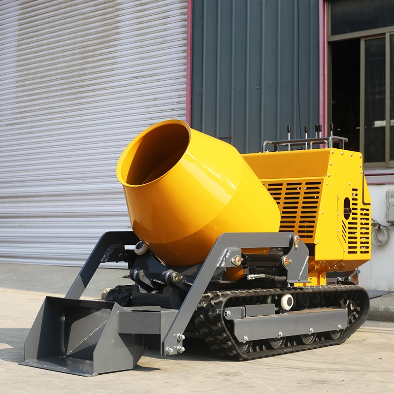 

Compact Tracked Concrete Mixer & Transporter - Multifunctional Mobile Mortar Mixer for Construction Garden and Home Use