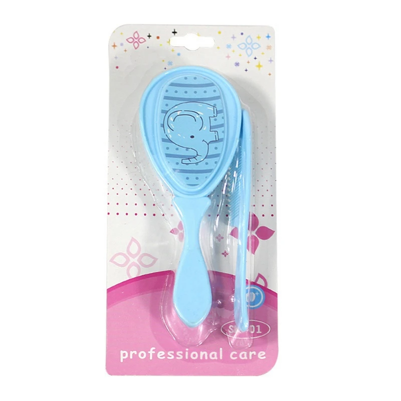 2pcs/set Soft Toddler Brush Comb Brush Cartoon Baby Hairbrush Newborn Hair Brush Infant Comb Kids Head Massager Baby Care Brush