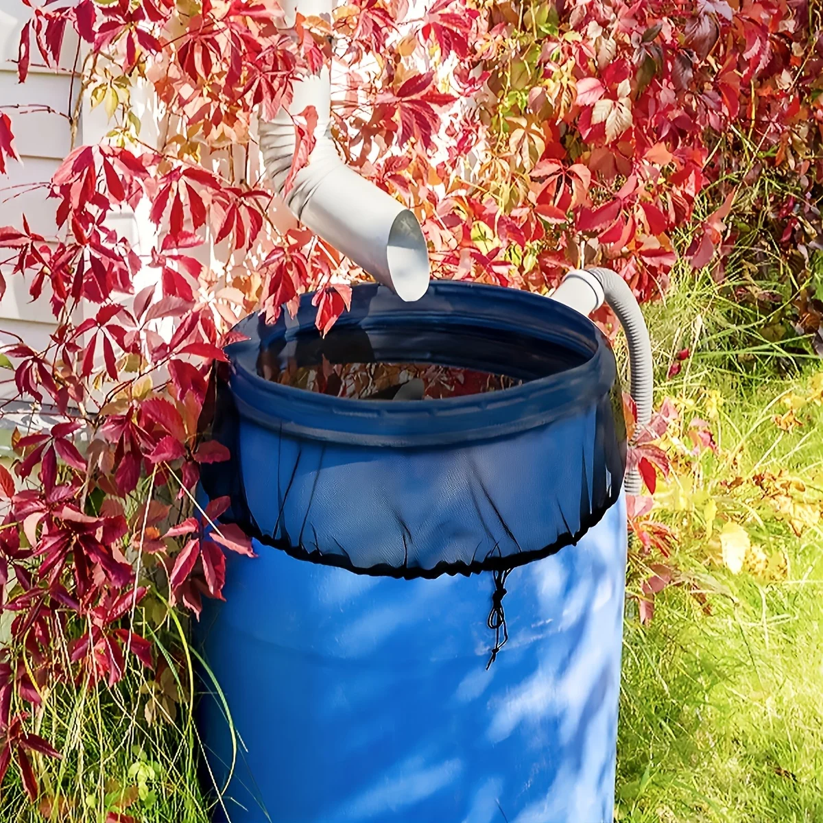 Mesh Cover for Rain Barrel, Rain Barrels Screen Water Bucket Covers Net with Drawstring to Leaves and Debris Out Rain Collection