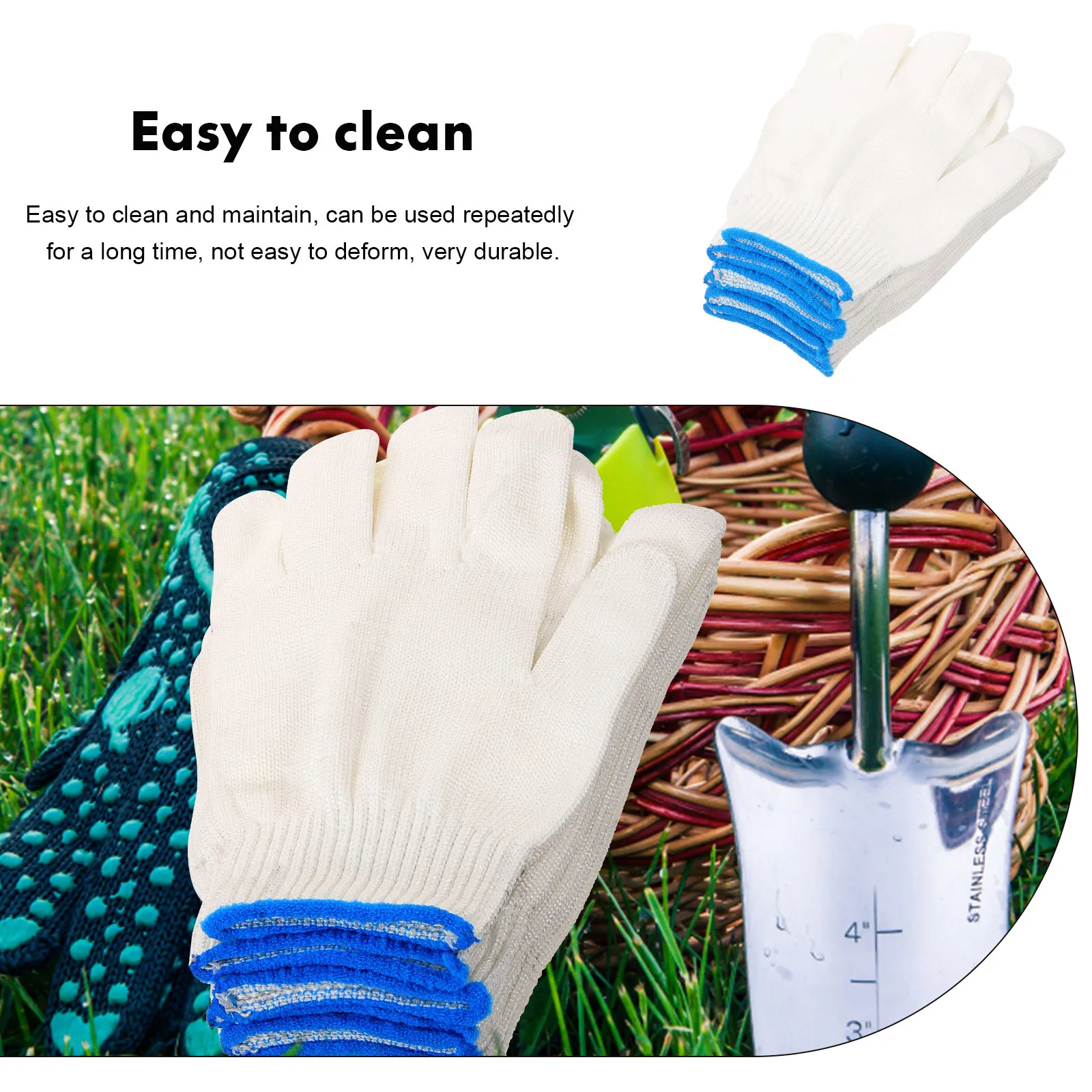 12Pairs قفازات العمل المهنية عدم الانزلاق حديقة واقية مقاومة للاهتراء سهلة نظيفة طويلة الأمد مريحة القيادة ركوب الدراجات