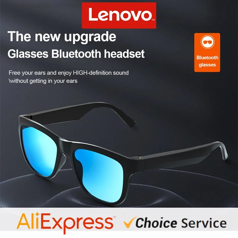 Original Lenovo Lecoo C8 Earphones Wireless Bluetooth 5.0 Headphones Light Weight Sunglasses Earbuds HiFi Stereo Driving Headset