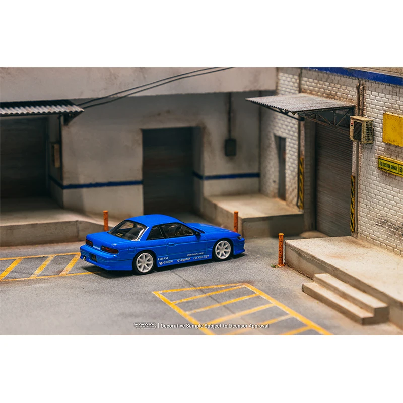 TW In Stock 1:64 VERTEX Silvia S13 Blue Metallic TOYO TIRES Diecast Diorama Car Model Collection Miniature Toys Tarmac Works