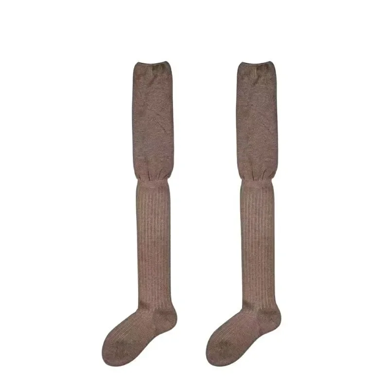 Knee Over Socks for Women in Spring and Autumn Solid Color Anti Slip Slim Leg Socks Long Boots Stacked Thigh Socks image 6