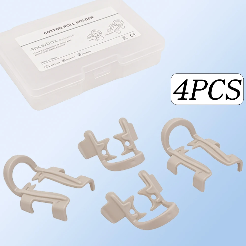 

4 Piece Resin Cotton Roll Clips for Dental Hemostatic Holders Compatible with Molar Premolar Endo and Restoration Procedures