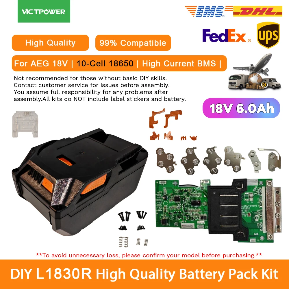 

Новейшая плата защиты аккумулятора (BMS PCB) 10*18650 для RIDGID 18V R840083 CS0921 R84008 AC840084 L1830R и аккумуляторов AEG 18V