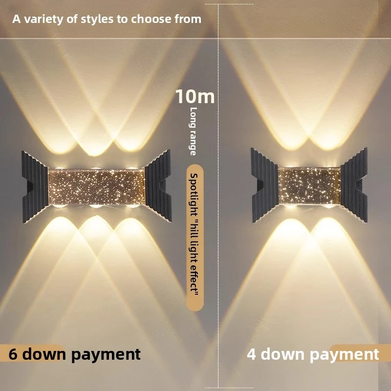 ShinyYing 4/6/8-Outdoor Wall Light, IP65 Waterproof Stainless Steel LED Sconce, Up Down Garden Courtyard Lighting