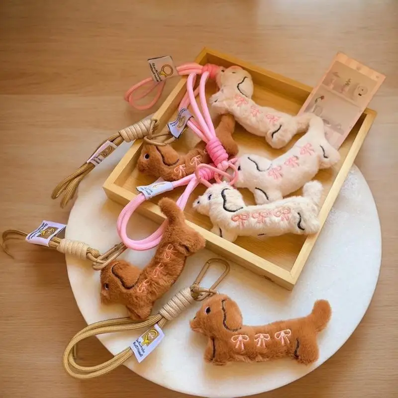 

Cartoon Animal Dog Dachshund Plush Keychain Puppy Stuffed Keyring Cute Key Holder Pendant Bag Hanging Decoration Gift