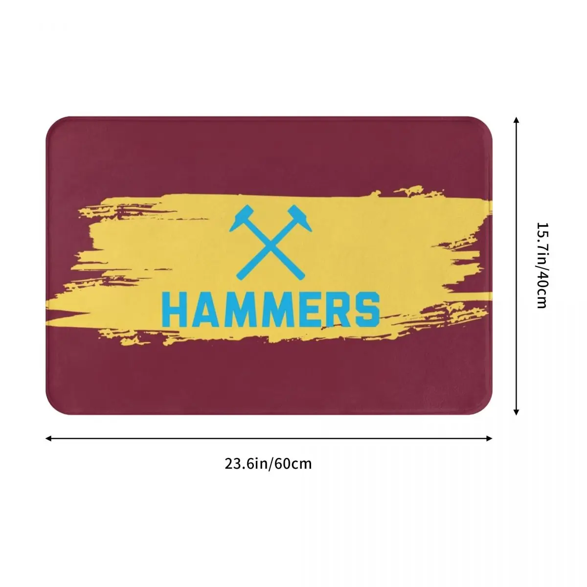 Hammers West Ham Anti-slip Doormat Floor Mat Washable Carpet Rug for Kitchen Entrance Home Bedroom Footpad Mats