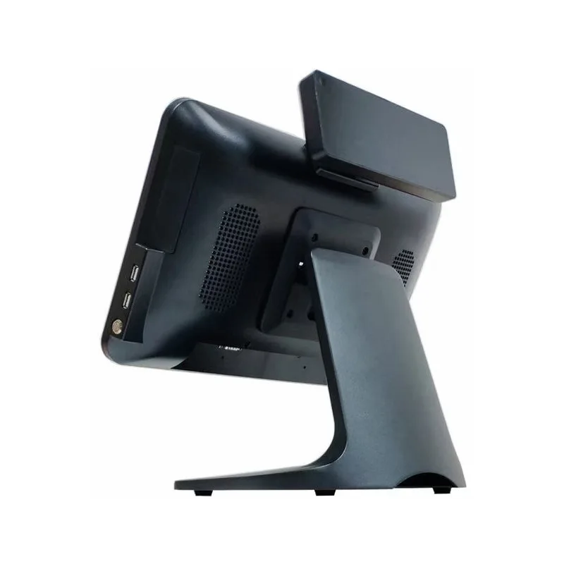 ماكينة تسجيل المدفوعات النقدية POS مقاس 15.6 بوصة الكل في واحد 8 + 256 جيجابايت ذاكرة كبيرة نظام win10 عرض العملاء