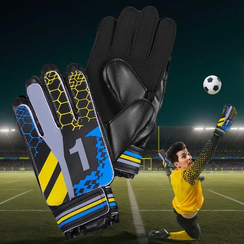 Goalie Gloves Thickened Soccer Goalkeeper Gloves Anti-Slip Grip Pads Protection Guards Gear For Outdoor Sport Goalkeeping