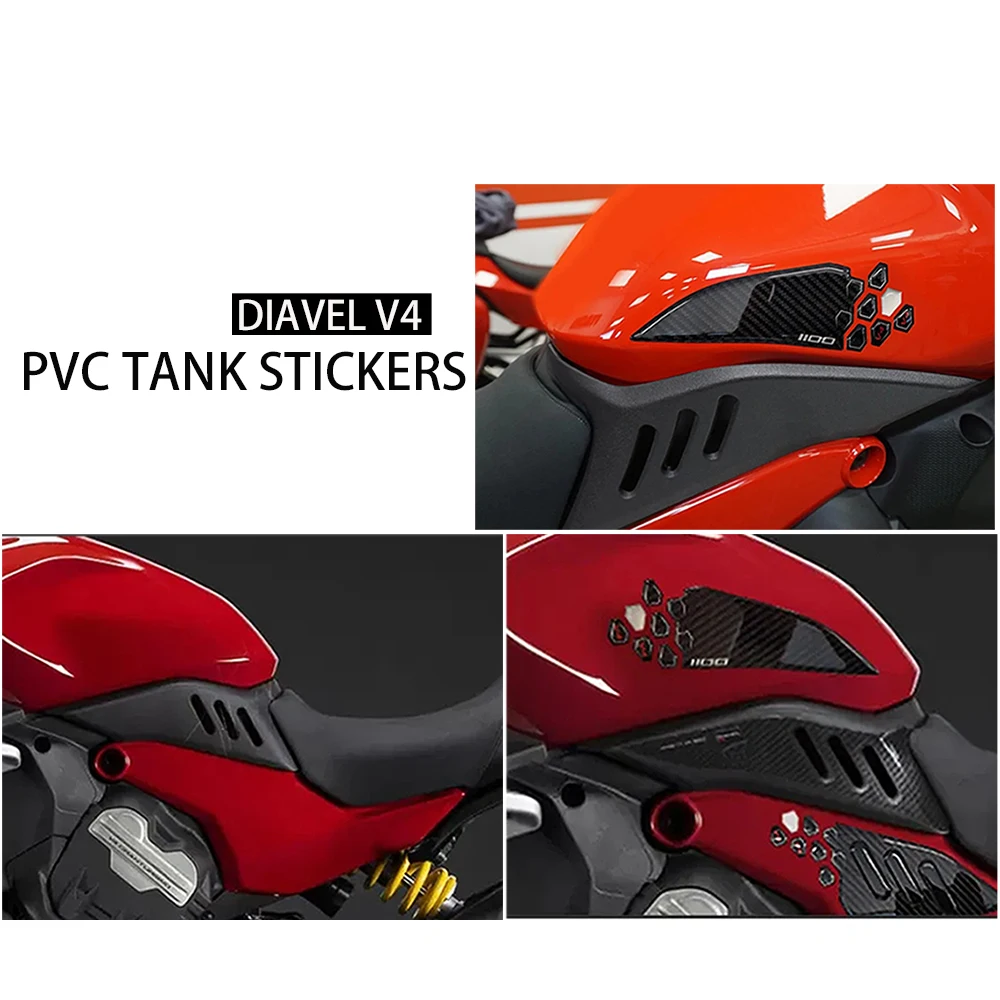 Fits Diavel V4 Tank Pad 3D Epoxy Sticker Motorcycle PVC Tank Stickers Paint Protection Decals For Ducati Diavel V4 Accessories