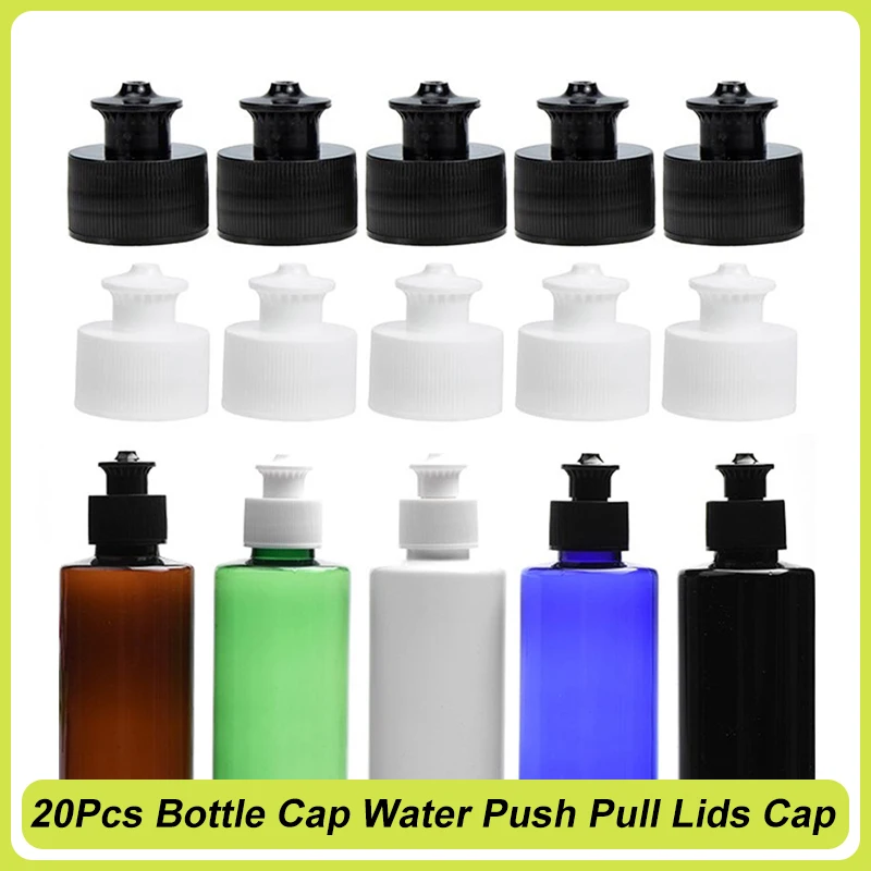 20Pcs Bottle Cap Water Push Pull Lids Cap Lid Replacement Tops Sports Sealing Screw Bottles Reusable Cover Twisted Portable Soda