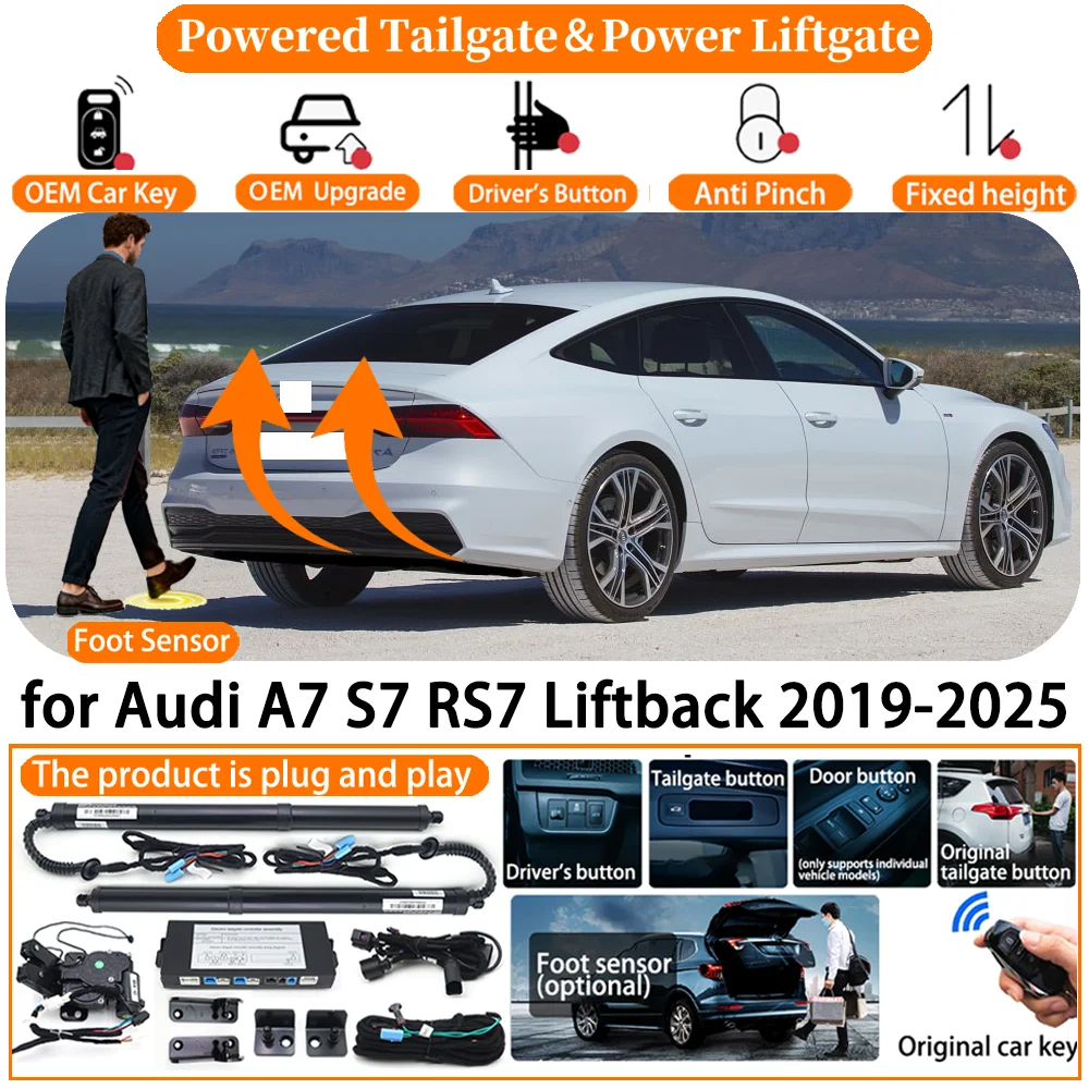 

Car OEM Powered Tailgate system for Audi A7 S7 RS7 Liftback 2019-2025 Automatic Electric Power Tailgate Tail Gate Lift Strut kit