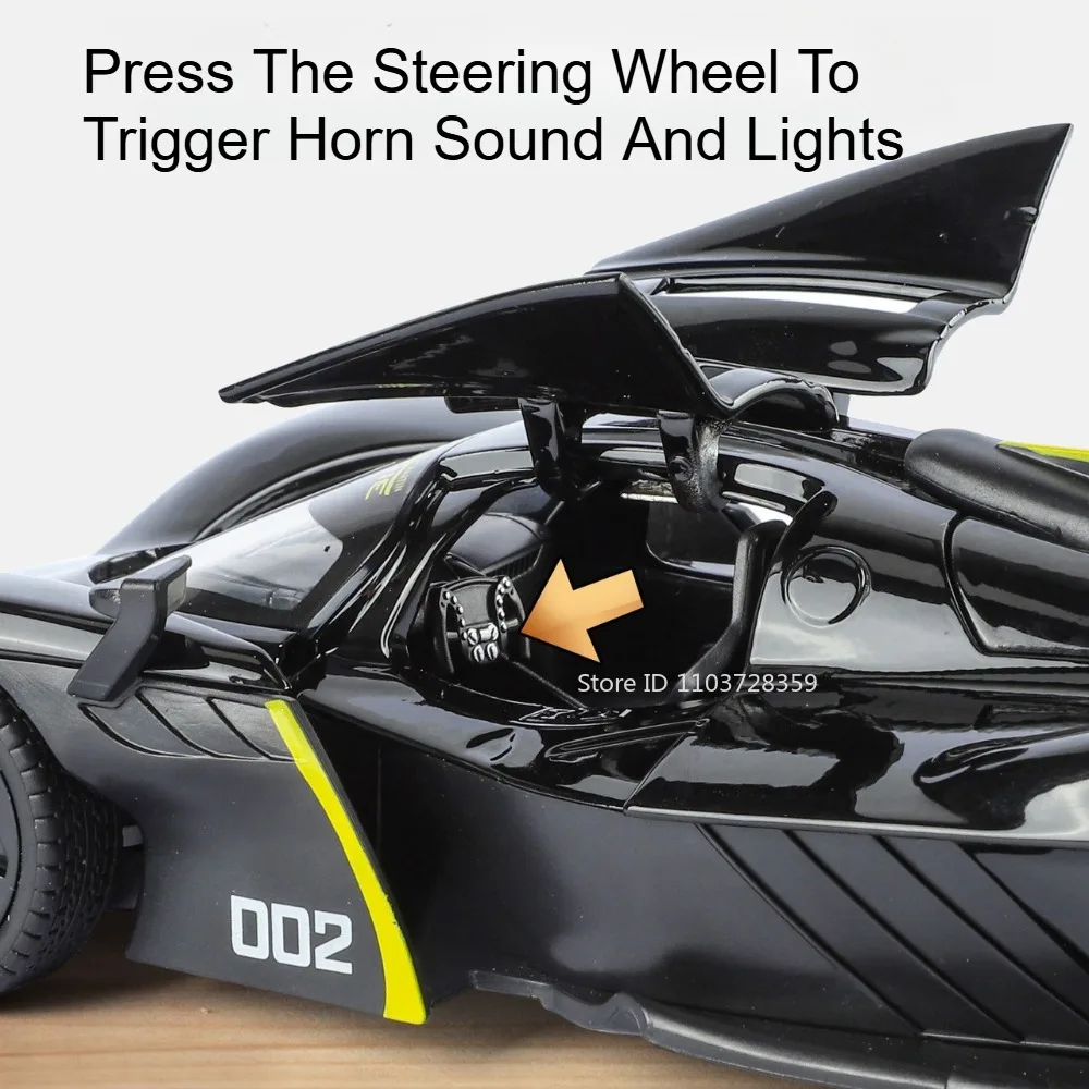 1:24 VALKYRIE ZONDA modelo de brinquedo carros esportivos liga fundida portas de absorção de choque abertas puxar para trás som luz ornamento supercares