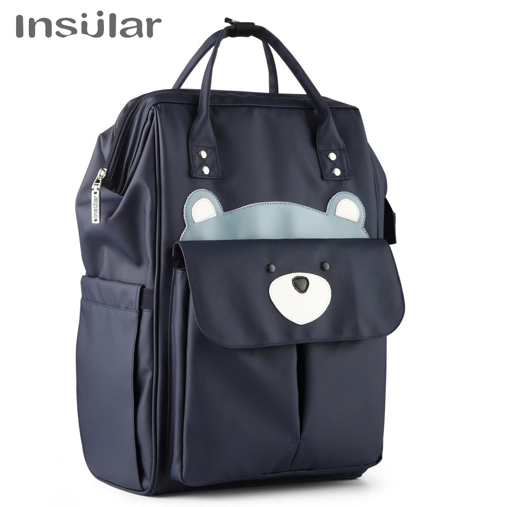 INSULAR Baby Diaper Bag Mom Maternity Packsack Infant Stroller Nappy Backpack Nursing Changing Bag Large Capacity Multi-function