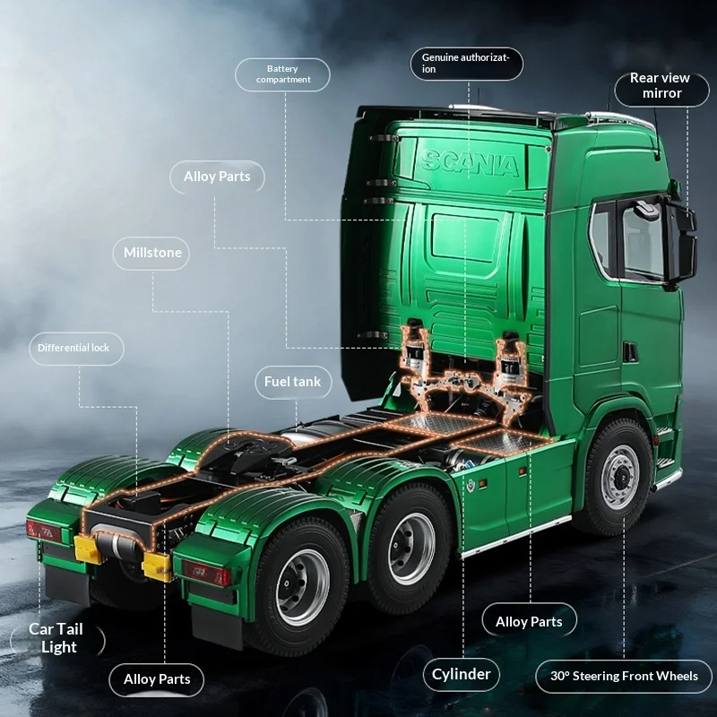 Profissional scania k770s liga caminhão reboque vermelho trator de controle remoto 1/14 modelo cabot