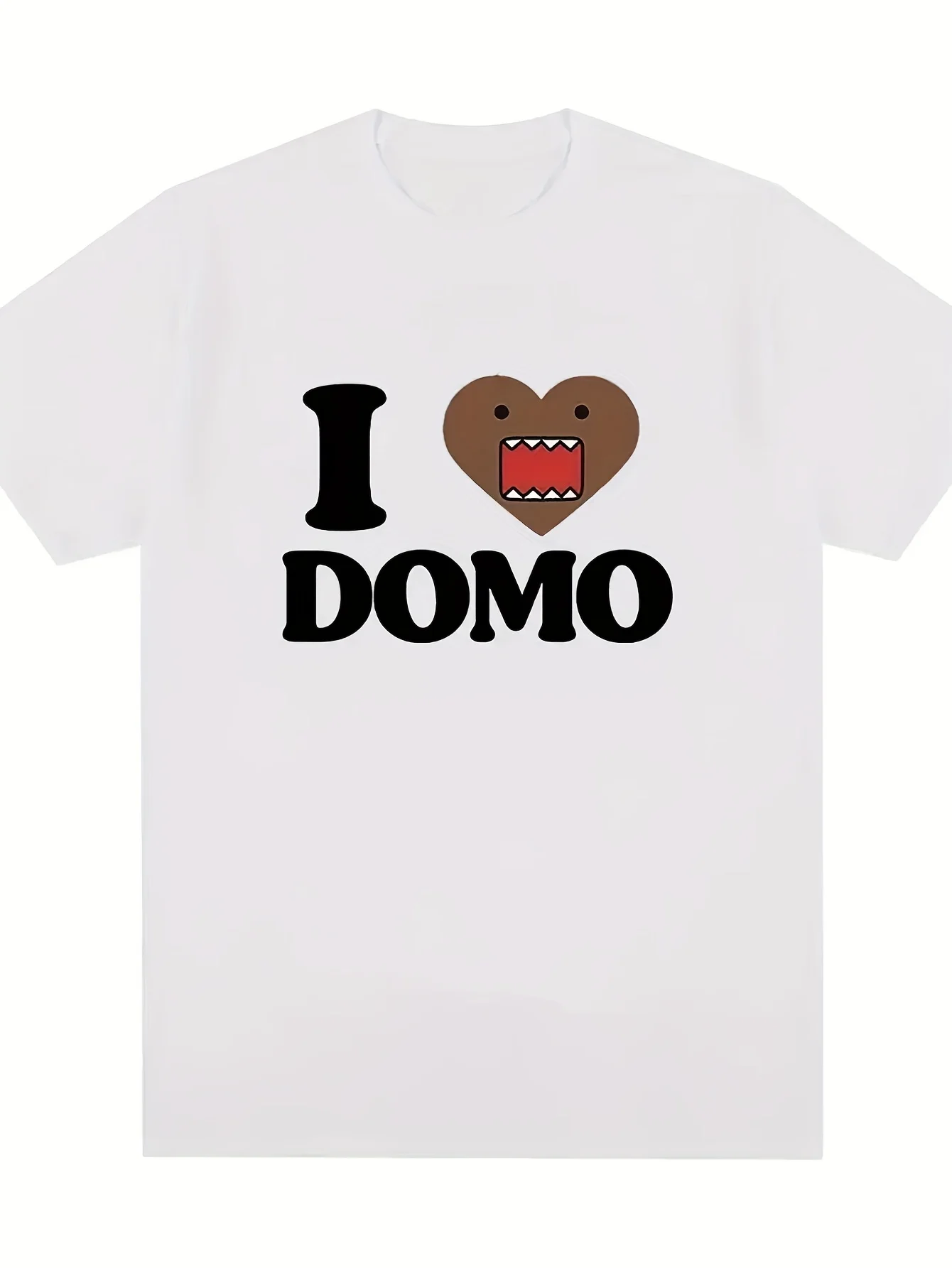 

I Love Domo Kun Fun T-shirt Women's casual Tshirt Retro short sleeved oversized Tshirt Street wear