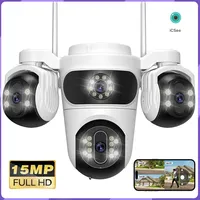 15MP WIFI Camera Three Screen PTZ Camera Human Detection Security CCTV Surveillance 10MP HD External Dual Lens Camera iCsee