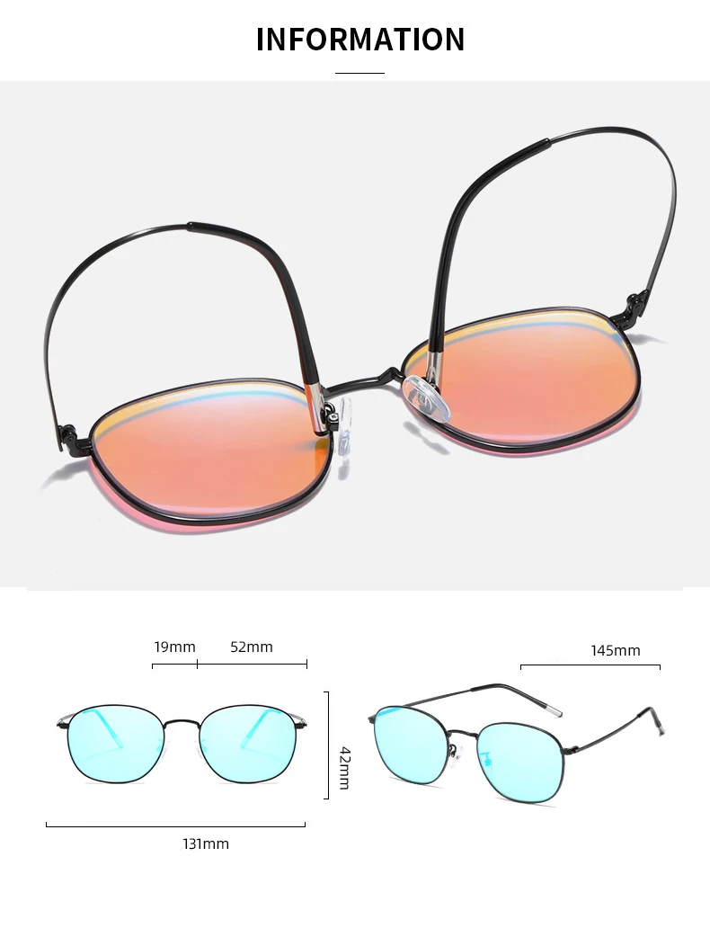 VCKA Doppelseitige Beschichtung Transparente farbblinde farbschwache Brillengläser Rot und Grün Spezialkorrektur-Fahrbrille – Detail 3