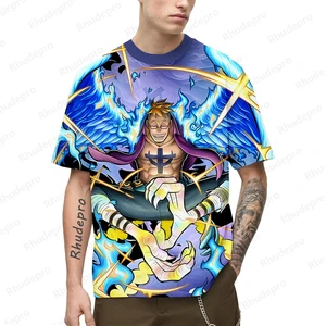 Herren 3D Anime T -Shirt, Luffy -Shirt, japanischer Harajuku, Kurzarm, Cosplay -Bluse, beliebte Kleidung, 1 Stück 8 Hauptverkauf Luffy Dressrosa Shirt - №7