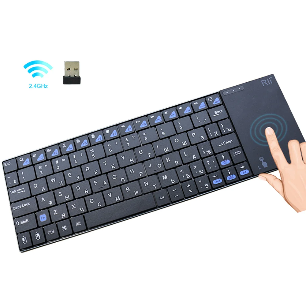 Rii i12plus Mini Wireless Keyboard with Touchpad Russian Spanish French English German version for PC Smart IPTV Android TV Box