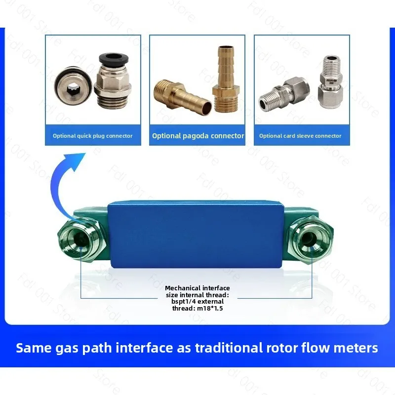Gas Mass Flowmeter High Precision Adjustable Liquid Crystal Display Air Oxygen Nitrogen Argon Glass Rotor