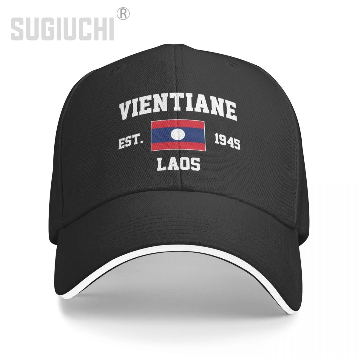 Baseball Cap Laos EST.1945 Vientiane Capital Men Women Unisex Hip Hop Sandwich Caps Snapback Golf Hat Fishing