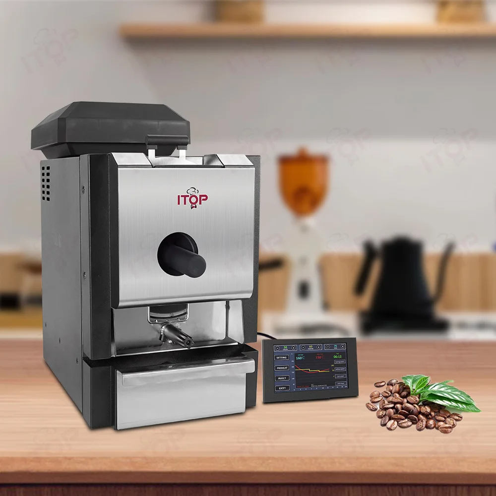 ITOP New Upgrades 2nd Generation Electric Home Use LCD Touch Screen + Artisan System Coffee Roaster Household Machine