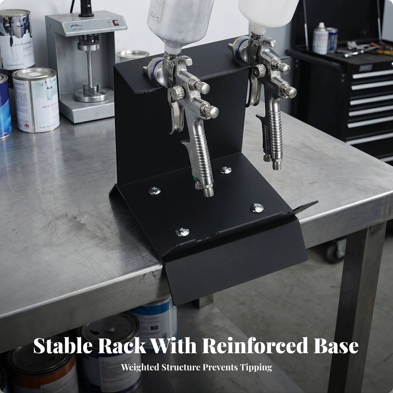 Spray Storage Rack Sturdy Paint Spray Holder Compact Low-Height for Painters, Workbench, Workshop