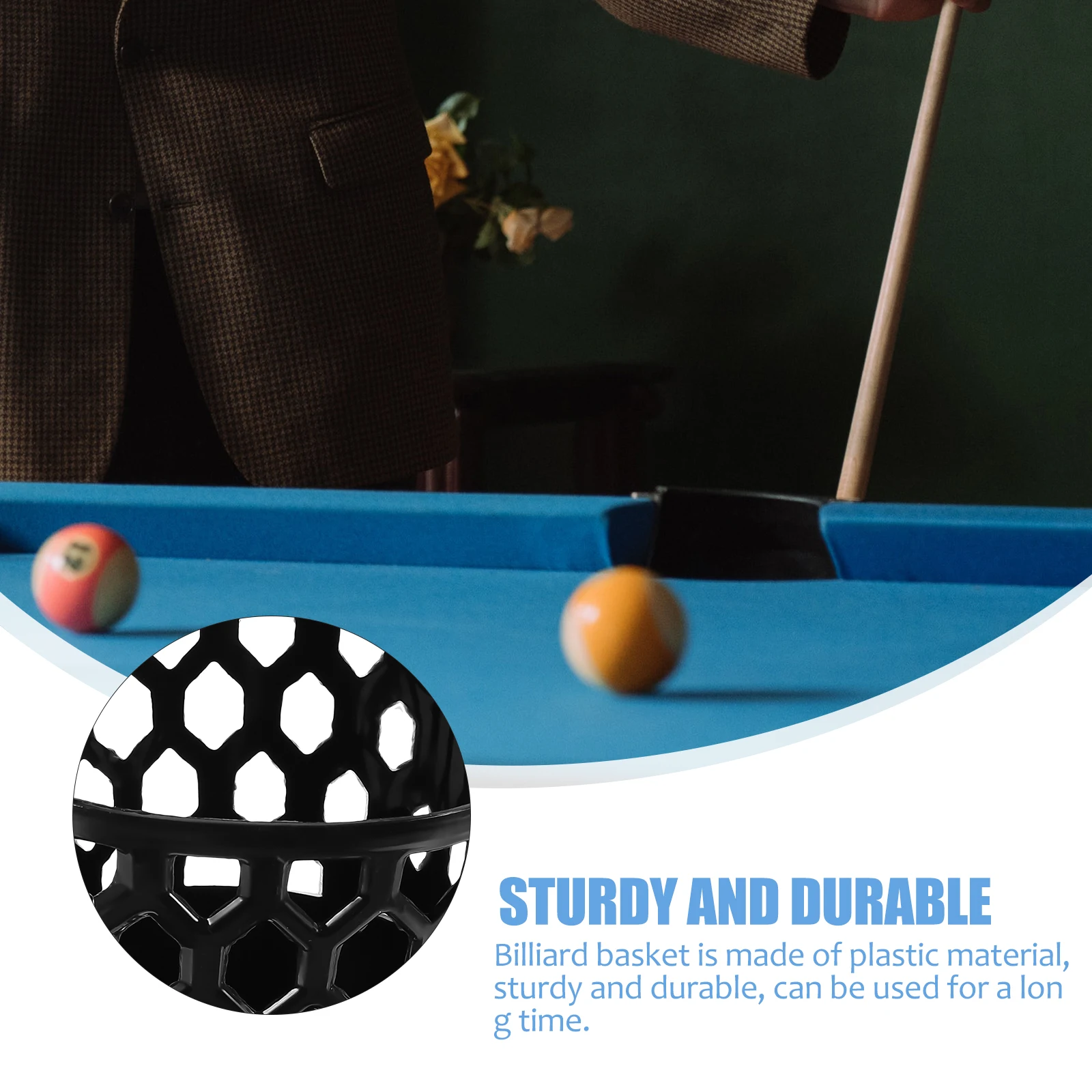 

Premium Billiard Storage Basket with Solid Bottom Drop Ball Container for Billiard Table Long-Lasting Use Drop Ball Basket