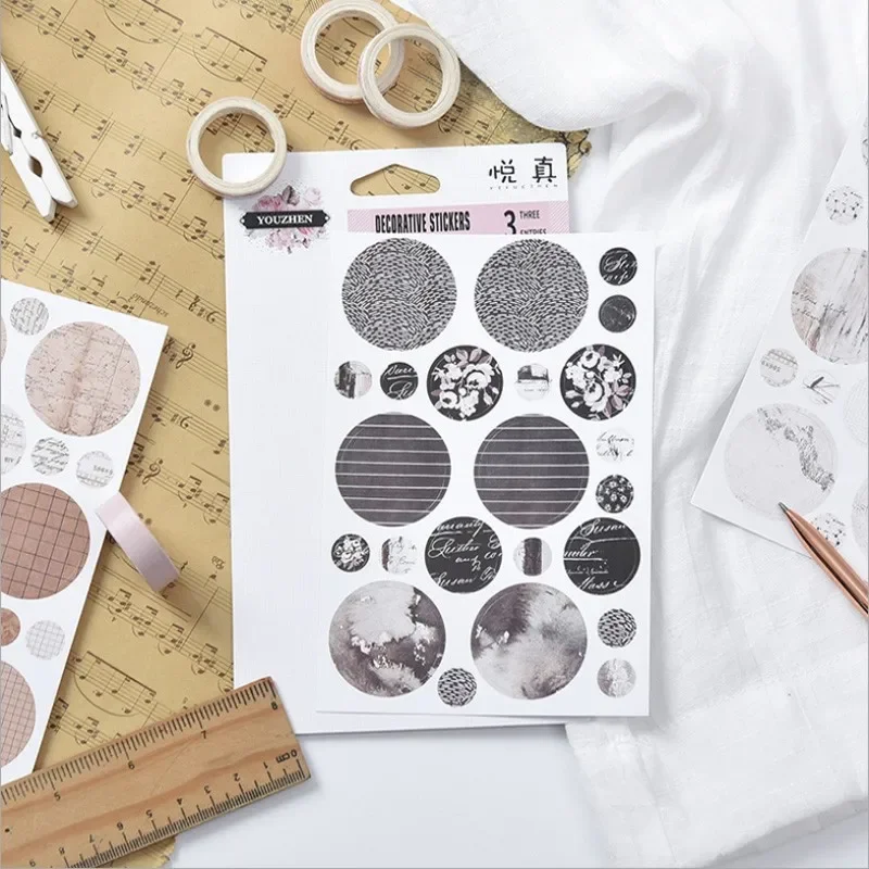 1pack round number sticker  Stickers Planner Days Sticker Diary Digital Numbery Supplies Scrapbook Decorative Stationery