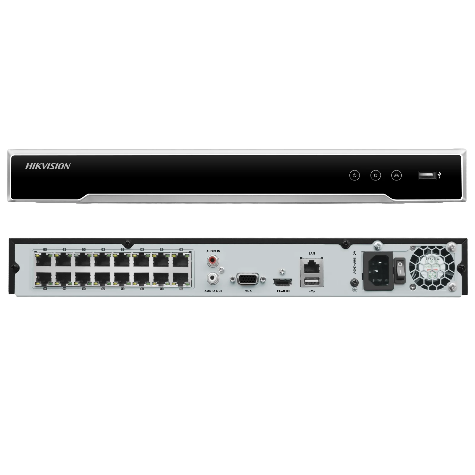 Original Hikvision DS-7616NI-K2/16p English Version 16poe Ports 16ch NVR With 2Sata Plug & Play Nvr H.265 Network Video Recorder