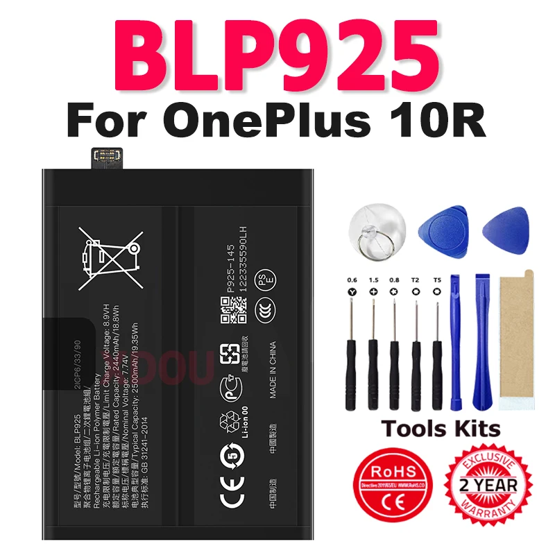 

New BLP925 Battery 5000mAh BLP925 Battery For OnePlus 10R Mobile Phone Batteries +Tools