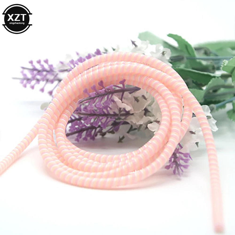 

Color Phone Wire Cord Rope 1.4m Protecto Anti-break Spring Protection Rope for USB Charging Cable Earphone Data Bobbin Winder