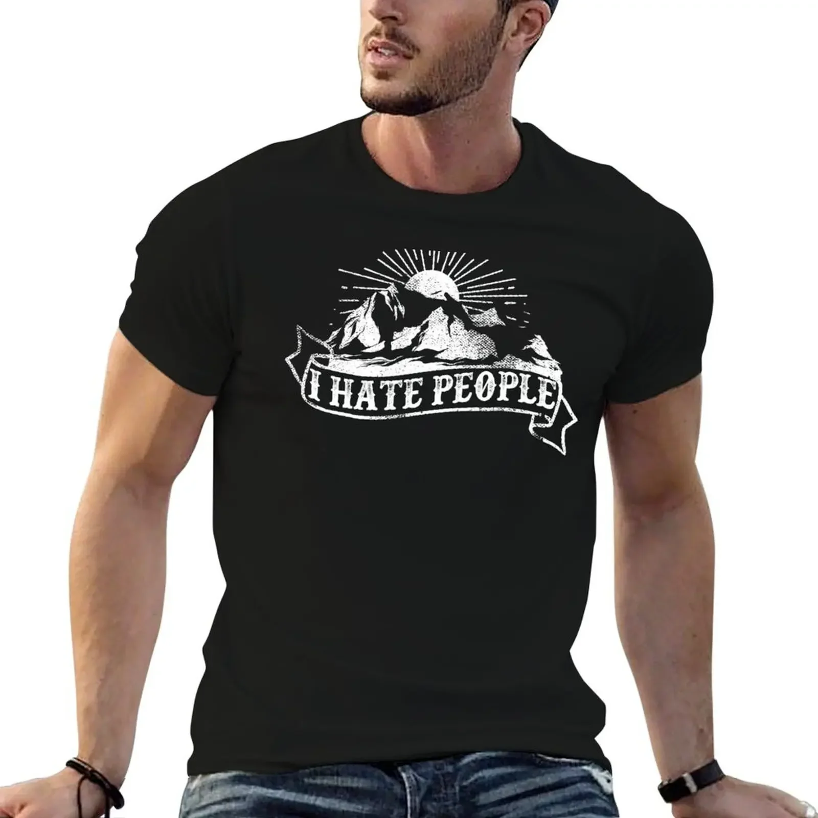 

Vintage I Hate People Mountains Tattoo T-Shirt aesthetic clothes anime man t shirt shirts graphic tee men