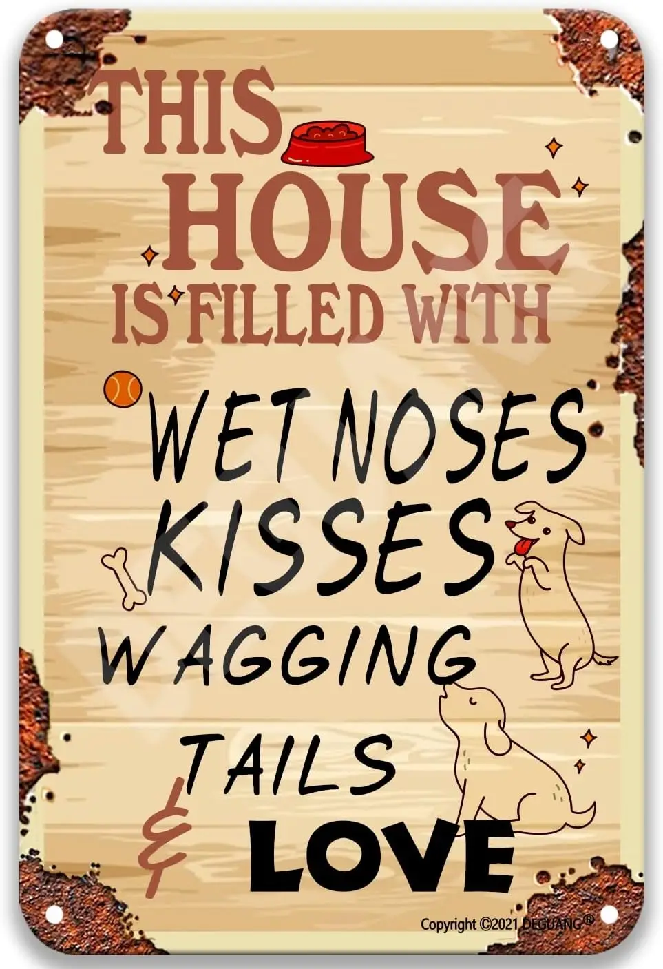 Dog This House Is Filled With Wet Noses Kisses Wagging Tails Love Metal Retro Decorative Decor For Home Farm Country Kitchen Dec