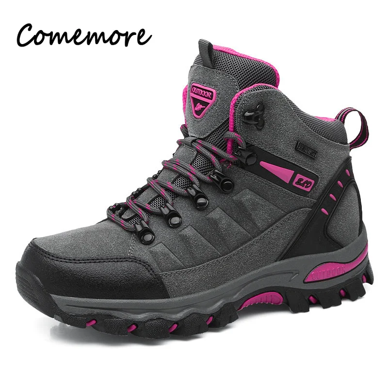 Comemore Waterproof Winter Hiking Shoe Women High Top Non-slip Sneakers Adult Couple Shoes Sport Casual 2023 Woman Men Boots 46