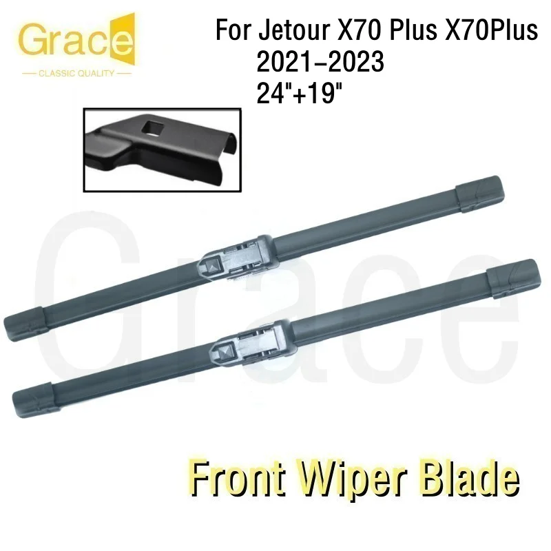 

For Jetour X70 Plus X70Plus Wiper Blade 24"+19“ Car Windshield Windscreen Rubber 2020 2021 2022 2023