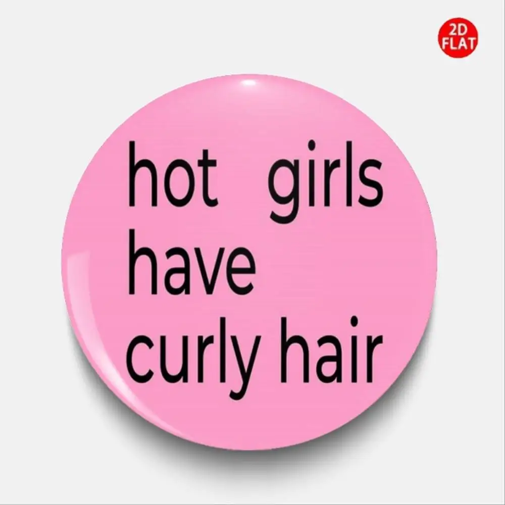 Hot Girls With Curly Hair Brooch Pin Badge Classic Fashion For Jeans Clothes Backpacks Hats Gift S
