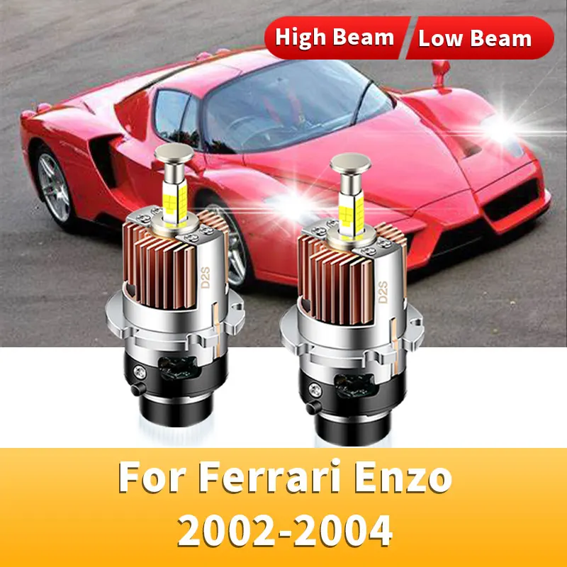 2Pcs 360 D Series Canbus LED Headlight Bulbs 35W 6000K 32000LM Auto Xenon Bulbs Replacement Plug&Play 12V For Ferrari Enzo 02-04