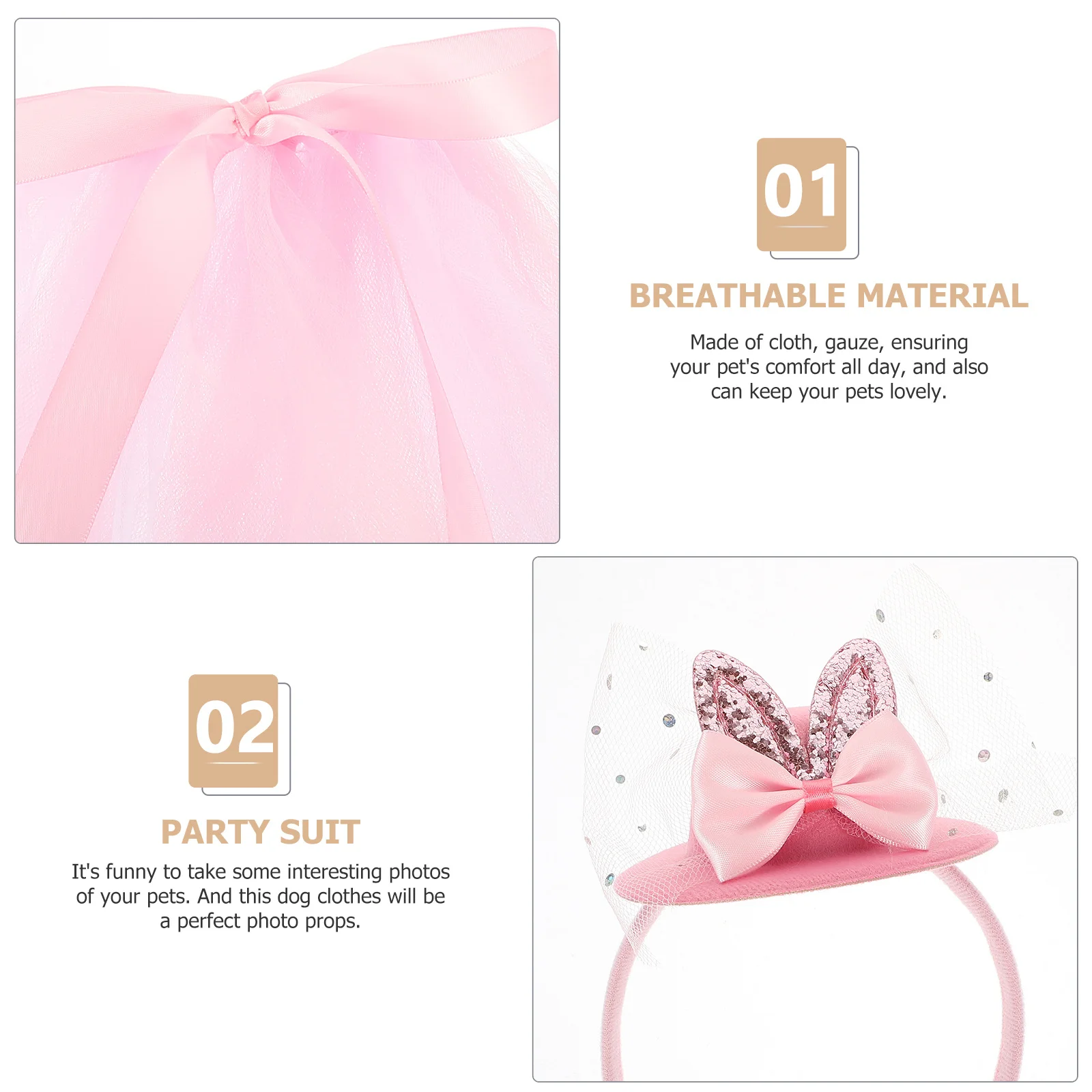 

1 set 1 Set Puppy Easter Skirt Costume Bow Tie Hairband Kit Pet Outfit For Small Dogs Party Photo Props Dog Clothes Stylish Dog